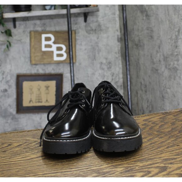A New Day Womens Lace Up Platform Oxford Loafers Black 11M - Picture 3 of 6
